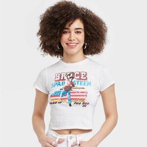 Women’s plus size cropped Bruce Springsteen shirt American flag USA